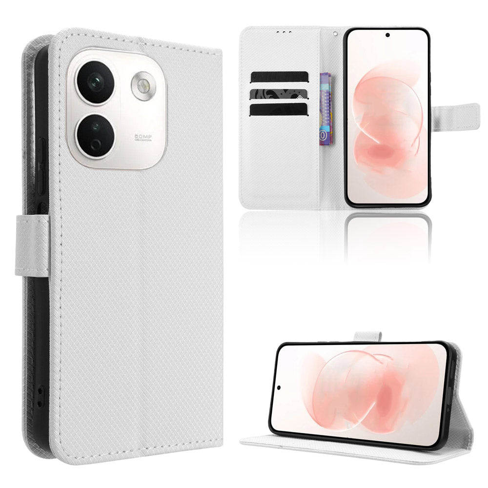 For Xiaomi Redmi Note 17 Pro+ 5G / 17 Pro Max 5G Leather Wallet Case with Strap Diamond Texture Phone Cover