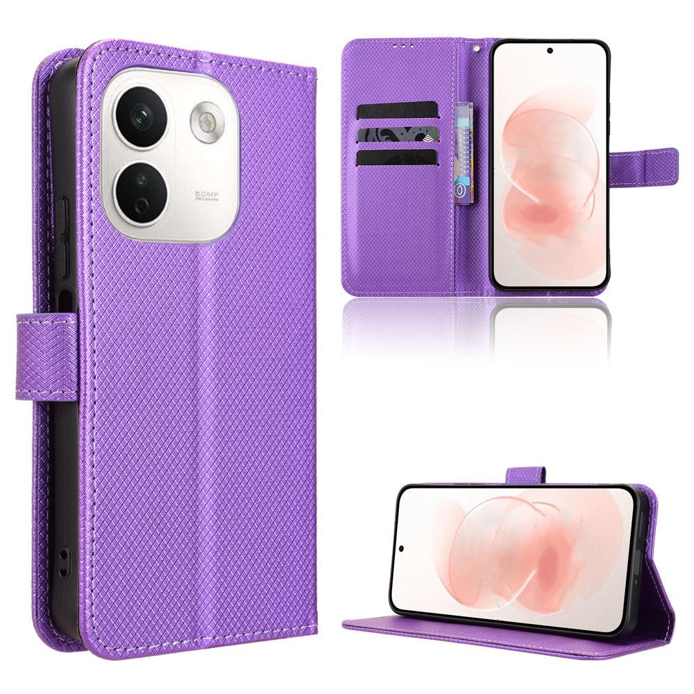 For Xiaomi Redmi Note 17 Pro+ 5G / 17 Pro Max 5G Leather Wallet Case with Strap Diamond Texture Phone Cover