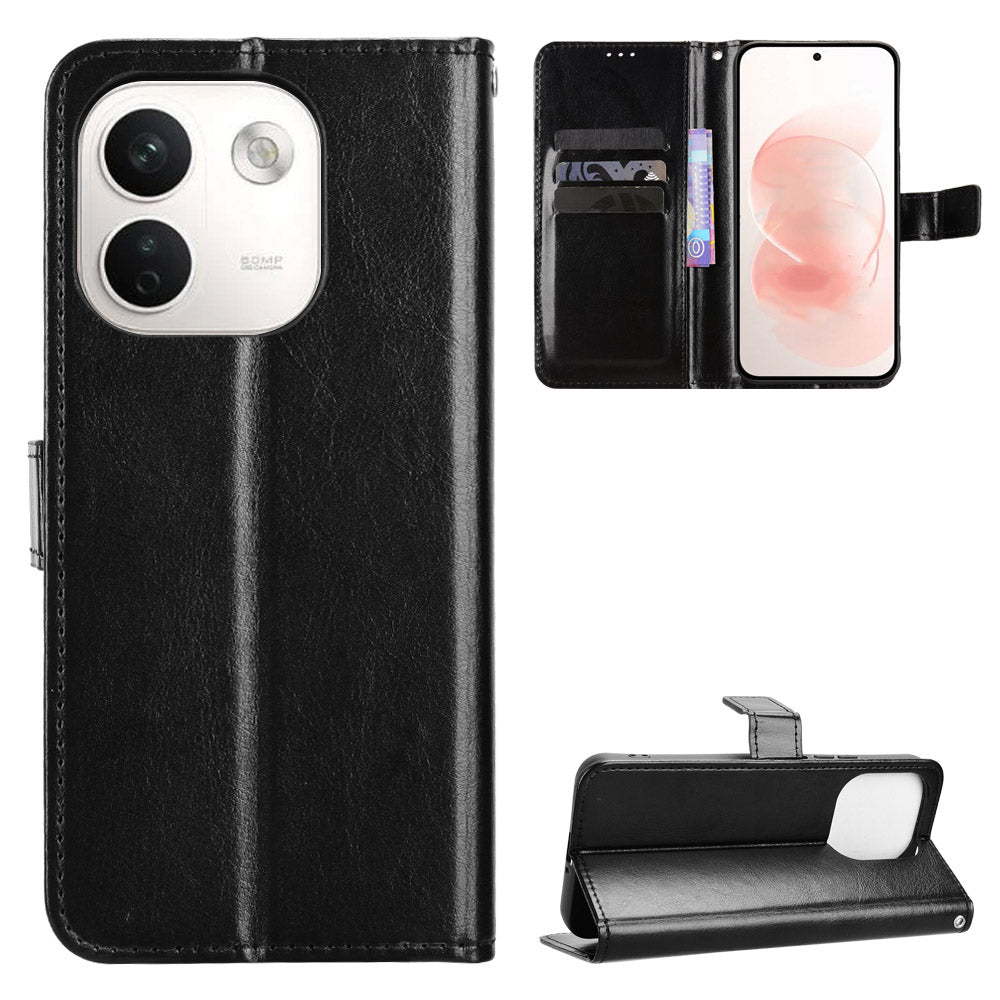 Xiaomi Redmi Note 17 Pro+ 5G / Note 17 Pro Max 5G / Poco X8 Power 5G PU-läderskal med rem Crazy Horse Texture Phone Fold Cover