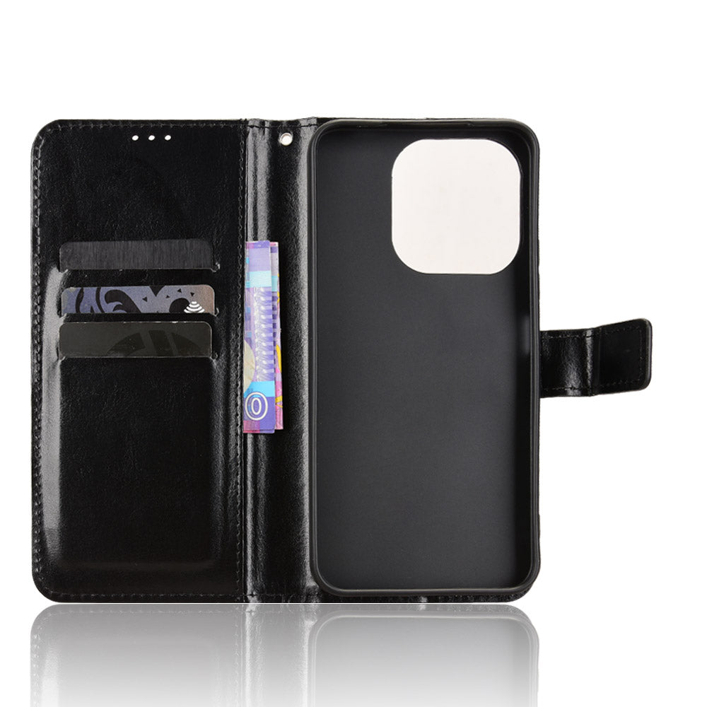 Xiaomi Redmi Note 17 Pro+ 5G / Note 17 Pro Max 5G / Poco X8 Power 5G PU-läderskal med rem Crazy Horse Texture Phone Fold Cover