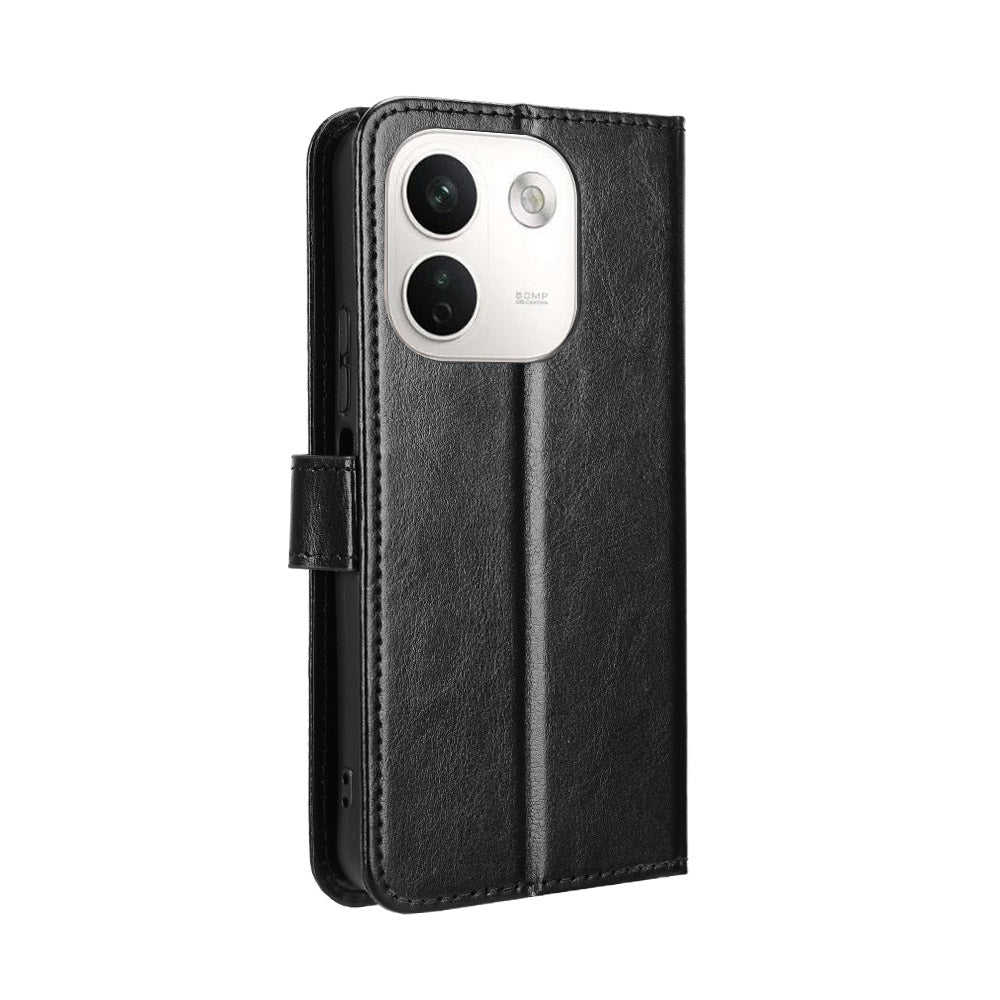 For Xiaomi Redmi Note 17 Pro+ 5G / 17 Pro Max 5G PU Leather Case with Strap Crazy Horse Texture Phone Wallet Cover
