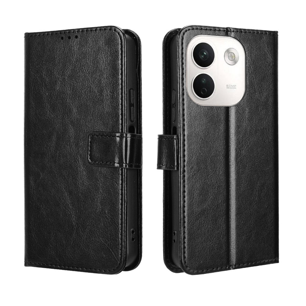 Xiaomi Redmi Note 17 Pro+ 5G / Note 17 Pro Max 5G / Poco X8 Power 5G PU-läderskal med rem Crazy Horse Texture Phone Fold Cover