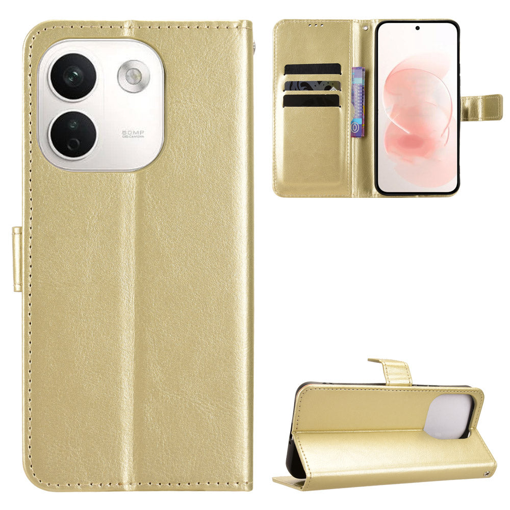 For Xiaomi Redmi Note 17 Pro+ 5G / 17 Pro Max 5G PU Leather Case with Strap Crazy Horse Texture Phone Wallet Cover