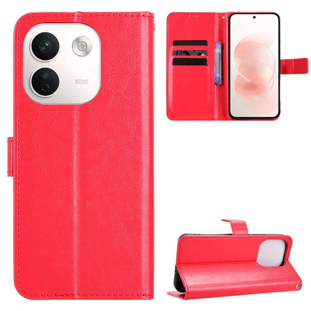 Xiaomi Redmi Note 17 Pro+ 5G / Note 17 Pro Max 5G / Poco X8 Power 5G PU-läderskal med rem Crazy Horse Texture Phone Fold Cover