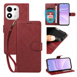 For Honor 600 Smart 5G / X7e Plus 5G Case with Wrist Strap RFID Blocking Wallet Cowhide Texture Leather Phone Cover