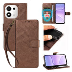 For Honor 600 Smart 5G / X7e Plus 5G Case with Wrist Strap RFID Blocking Wallet Cowhide Texture Leather Phone Cover