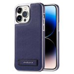 JINDUKA D22 For iPhone 13 Pro Case Foldable Kickstand Leather Coated PC TPU Phone Cover