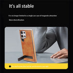 JINDUKA D22 For Samsung Galaxy S25 Ultra Case Foldable Kickstand Leather Coated PC TPU Phone Cover