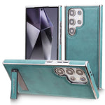 JINDUKA D22 For Samsung Galaxy S25 Ultra Case Foldable Kickstand Leather Coated PC TPU Phone Cover