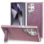 JINDUKA D22 For Samsung Galaxy S25 Ultra Case Foldable Kickstand Leather Coated PC TPU Phone Cover
