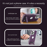 JINDUKA For iPhone 13 Pro Max Case with Logo Cutout Kickstand Leather Coated PC TPU Phone Cover