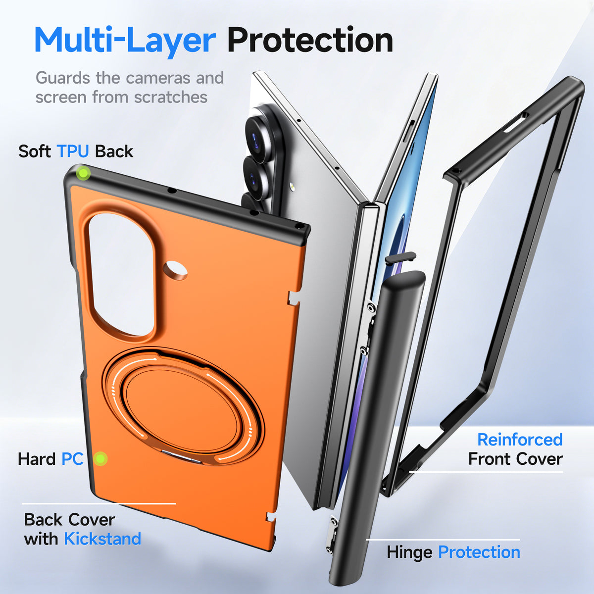 For Samsung Galaxy Z Fold7 5G / Galaxy Z Fold8 Ultra Magnetic Case Rotating Kickstand TPU + PC Phone Cover