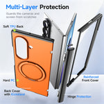 Til Samsung Galaxy Z Fold7 5G / Galaxy Z Fold8 Ultra Magnetisk Cover Roterende Støtteben TPU + PC Telefoncover