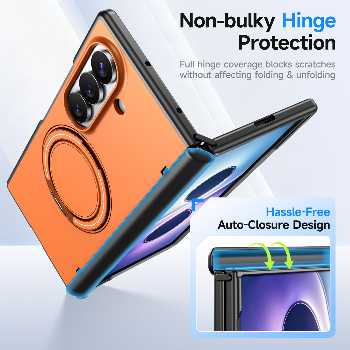 For Samsung Galaxy Z Fold7 5G / Galaxy Z Fold8 Ultra Magnetic Case Rotating Kickstand TPU + PC Phone Cover
