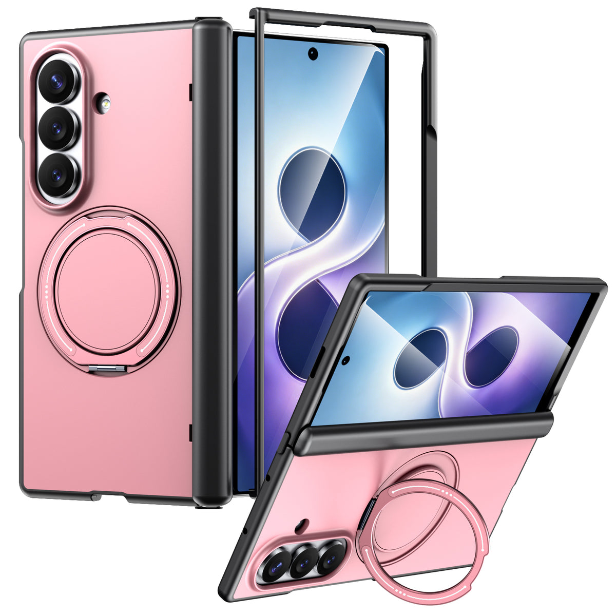 Til Samsung Galaxy Z Fold7 5G / Galaxy Z Fold8 Ultra Magnetisk Cover Roterende Støtteben TPU + PC Telefoncover