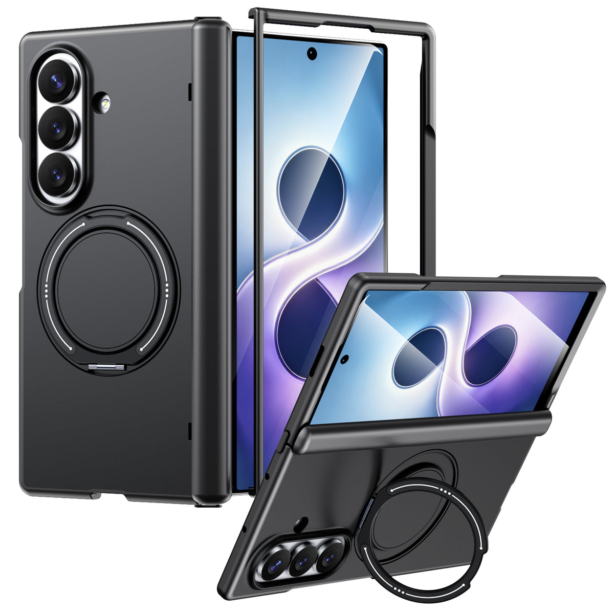 Til Samsung Galaxy Z Fold7 5G / Galaxy Z Fold8 Ultra Magnetisk Cover Roterende Støtteben TPU + PC Telefoncover