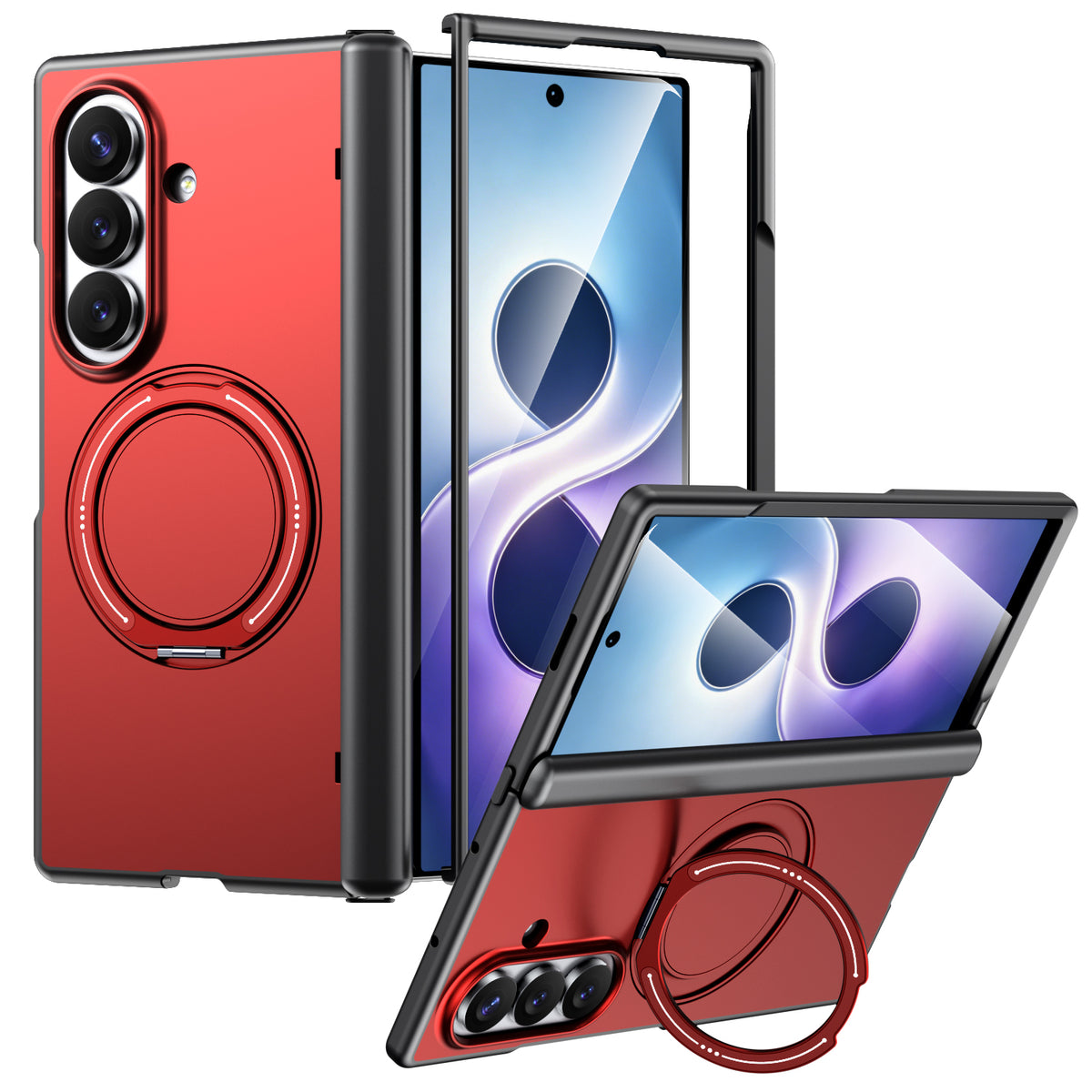 Til Samsung Galaxy Z Fold7 5G / Galaxy Z Fold8 Ultra Magnetisk Cover Roterende Støtteben TPU + PC Telefoncover