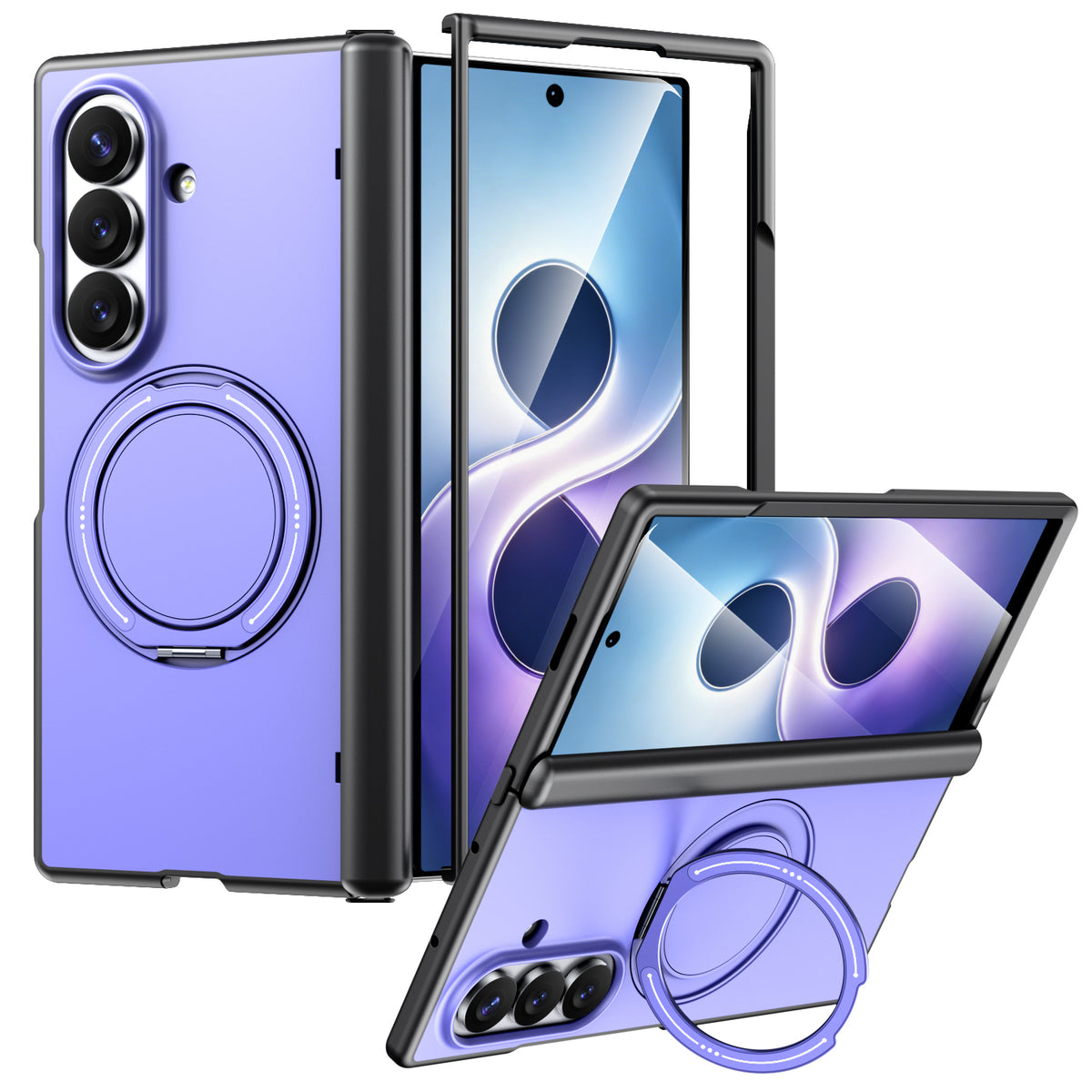 For Samsung Galaxy Z Fold7 5G / Galaxy Z Fold8 Ultra Magnetic Case Rotating Kickstand TPU + PC Phone Cover