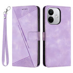 For Xiaomi Redmi Note 17 Pro 5G Leather Case Imprinted Triangle Phone Cover with Hand Strap