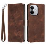 For Xiaomi Redmi Note 17 Pro 5G Leather Case Imprinted Triangle Phone Cover with Hand Strap