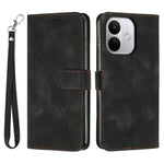 For Xiaomi Redmi Note 17 Pro 5G Leather Case Imprinted Triangle Phone Cover with Hand Strap