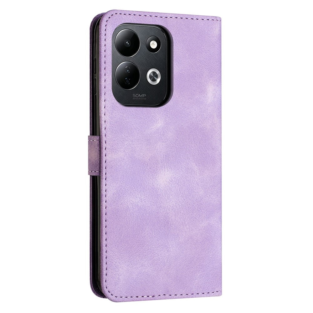 For Xiaomi Redmi 17 4G / 17 5G Leather Case Imprinted Triangle Phone Cover with Hand Strap