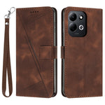 For Xiaomi Redmi 17 4G / 17 5G Leather Case Imprinted Triangle Phone Cover with Hand Strap