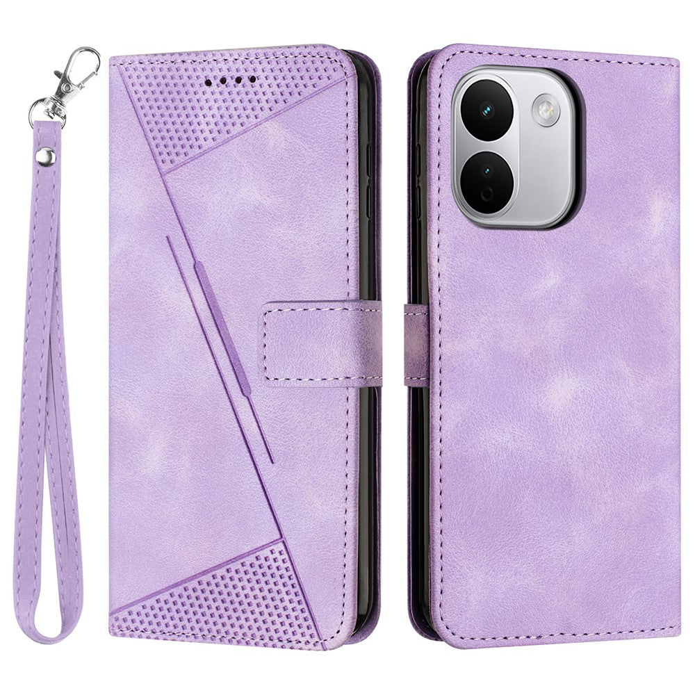 For Xiaomi Redmi Note 17 Pro+ 5G / Note 17 Pro Max 5G Leather Case Imprinted Triangle Phone Cover with Hand Strap