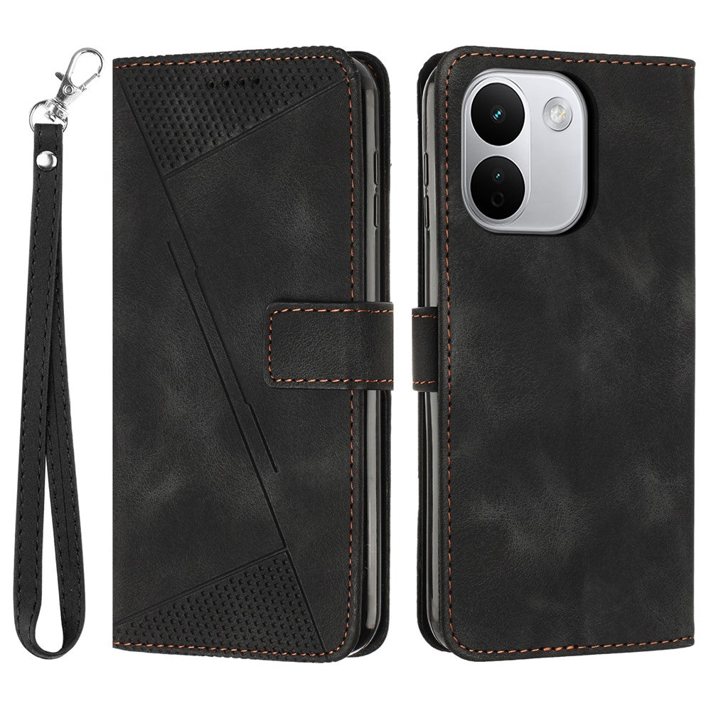 For Xiaomi Redmi Note 17 Pro+ 5G / Note 17 Pro Max 5G Leather Case Imprinted Triangle Phone Cover with Hand Strap