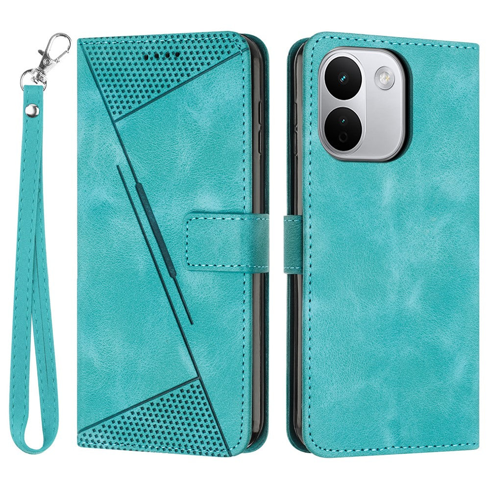 For Xiaomi Redmi Note 17 Pro+ 5G / Note 17 Pro Max 5G Leather Case Imprinted Triangle Phone Cover with Hand Strap