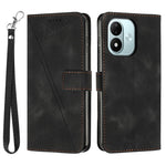 For Xiaomi Redmi Note 17 4G (Global) / Note 17 5G (Global) / Note 17 (India / China) 5G Leather Case Imprinted Triangle Phone Cover with Hand Strap