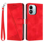 For Xiaomi Redmi Note 17 4G (Global) / Note 17 5G (Global) / Note 17 (India / China) 5G Leather Case Imprinted Triangle Phone Cover with Hand Strap
