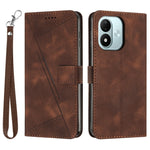 For Xiaomi Redmi Note 17 4G (Global) / Note 17 5G (Global) / Note 17 (India / China) 5G Leather Case Imprinted Triangle Phone Cover with Hand Strap