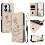 For Xiaomi Redmi Note 17 4G (Global) / Note 17 5G (Global) / Note 17 (India / China) 5G Case Wallet Stand Lotus Imprint Leather Phone Cover with Wrist Strap