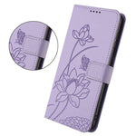 For Xiaomi Redmi 17 4G / 17 5G Case Wallet Stand Lotus Imprint Leather Phone Cover with Wrist Strap