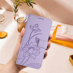 For Xiaomi Redmi 17 4G / 17 5G Case Wallet Stand Lotus Imprint Leather Phone Cover with Wrist Strap