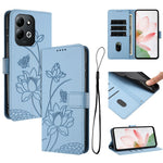 For Xiaomi Redmi 17 4G / 17 5G Case Wallet Stand Lotus Imprint Leather Phone Cover with Wrist Strap