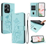For Xiaomi Redmi 17 4G / 17 5G Case Wallet Stand Lotus Imprint Leather Phone Cover with Wrist Strap