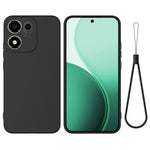 For Honor X7e Plus 5G / Honor 600 Smart 5G Liquid Silicone Case Phone Back Cover with Hand Strap