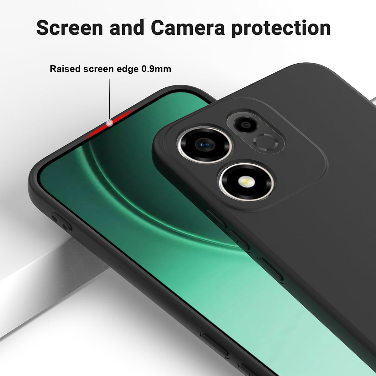 For Honor X7e Plus 5G / Honor 600 Smart 5G Liquid Silicone Case Phone Back Cover with Hand Strap