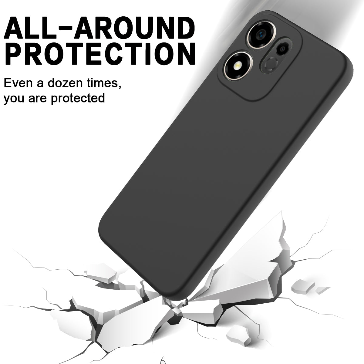 For Honor X7e Plus 5G / Honor 600 Smart 5G Liquid Silicone Case Phone Back Cover with Hand Strap