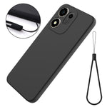 For Honor X7e Plus 5G / Honor 600 Smart 5G Liquid Silicone Case Phone Back Cover with Hand Strap
