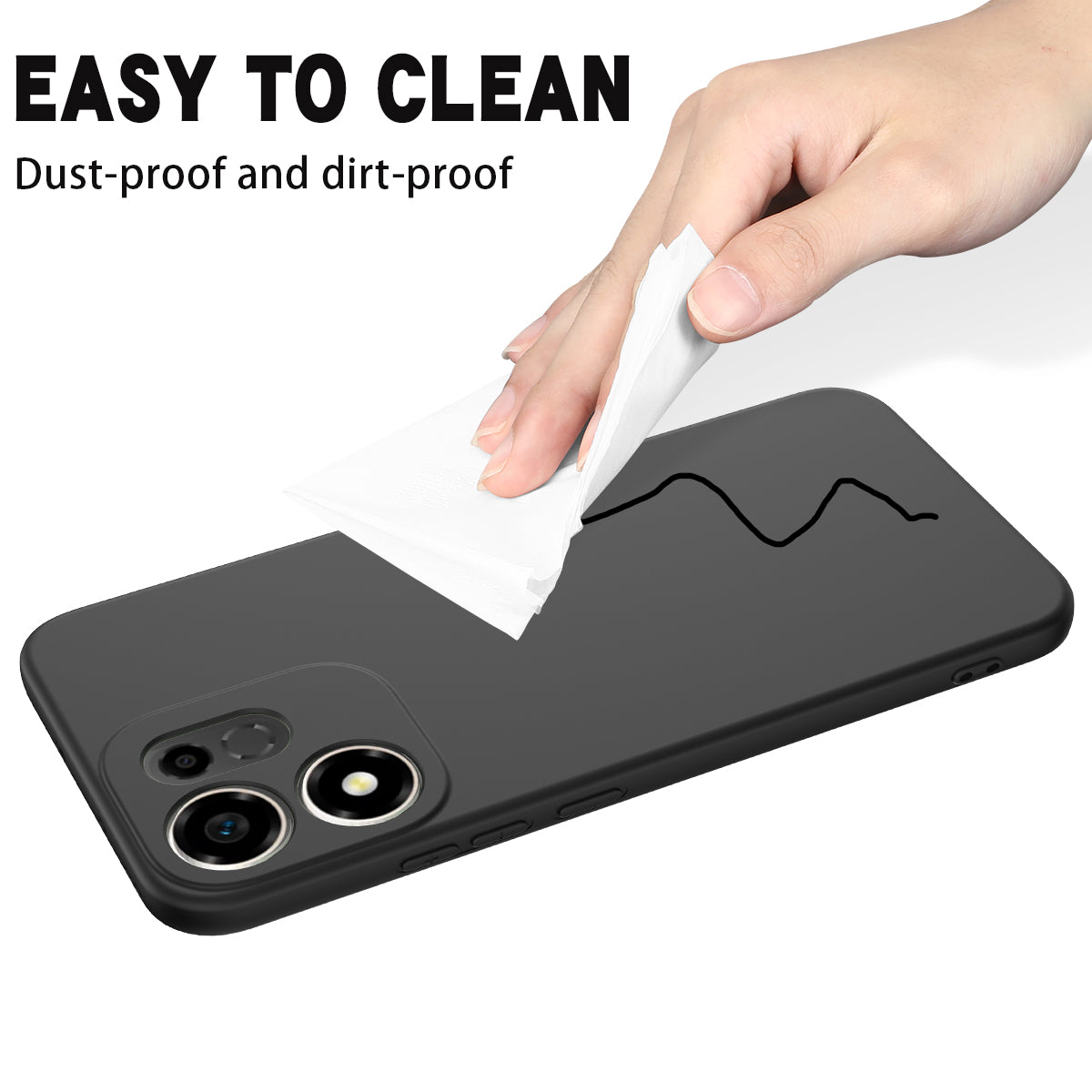 For Honor X7e Plus 5G / Honor 600 Smart 5G Liquid Silicone Case Phone Back Cover with Hand Strap