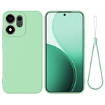 For Honor X7e Plus 5G / Honor 600 Smart 5G Liquid Silicone Case Phone Back Cover with Hand Strap