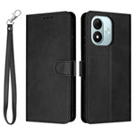 Xiaomi Redmi Note 17 4G (Global) / Note 17 5G (Global) / Note 17 (Indien/Kina) 5G Plånboksfodral Flip Stand Kalvstruktur PU-läder mobilskal med rem