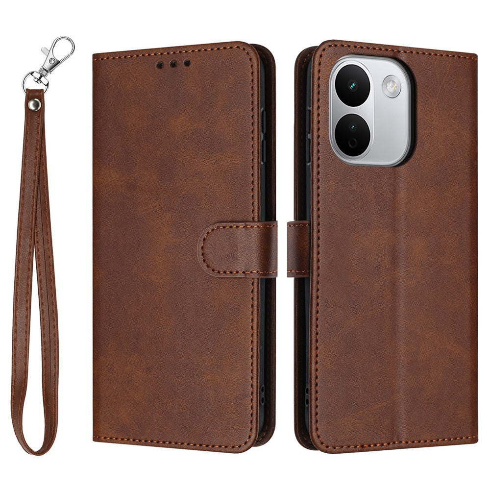 Xiaomi Redmi Note 17 Pro+ 5G / Redmi Note 17 Pro Max 5G Plånboksfodral Flip Stand Kalvtextur PU-läder mobilskal med rem
