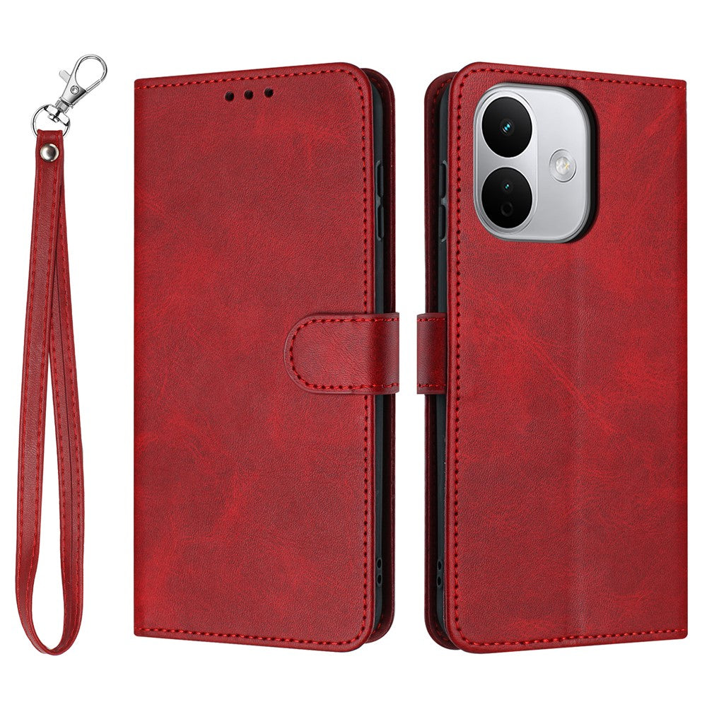 Xiaomi Redmi Note 17 Pro 5G Plånboksfodral Flip Stand Kalvtextur PU-läder mobilskal med rem