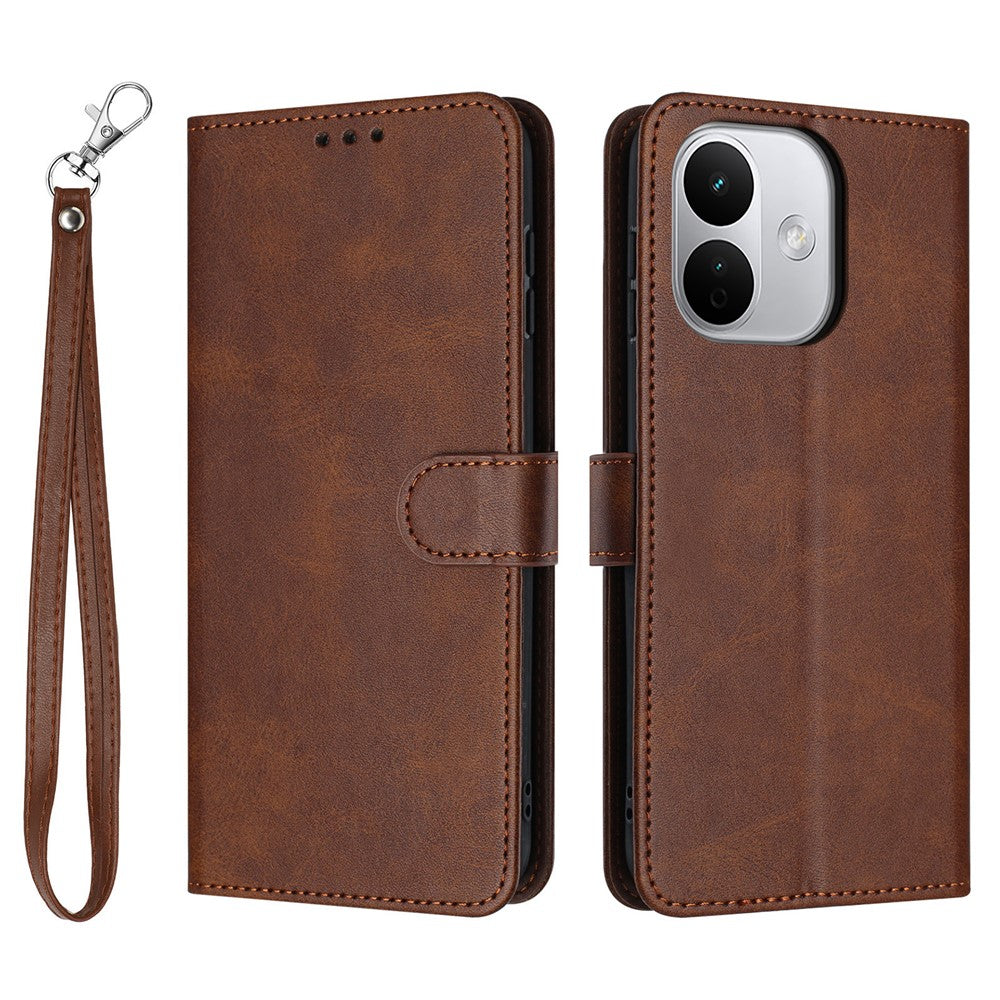 Xiaomi Redmi Note 17 Pro 5G Plånboksfodral Flip Stand Kalvtextur PU-läder mobilskal med rem