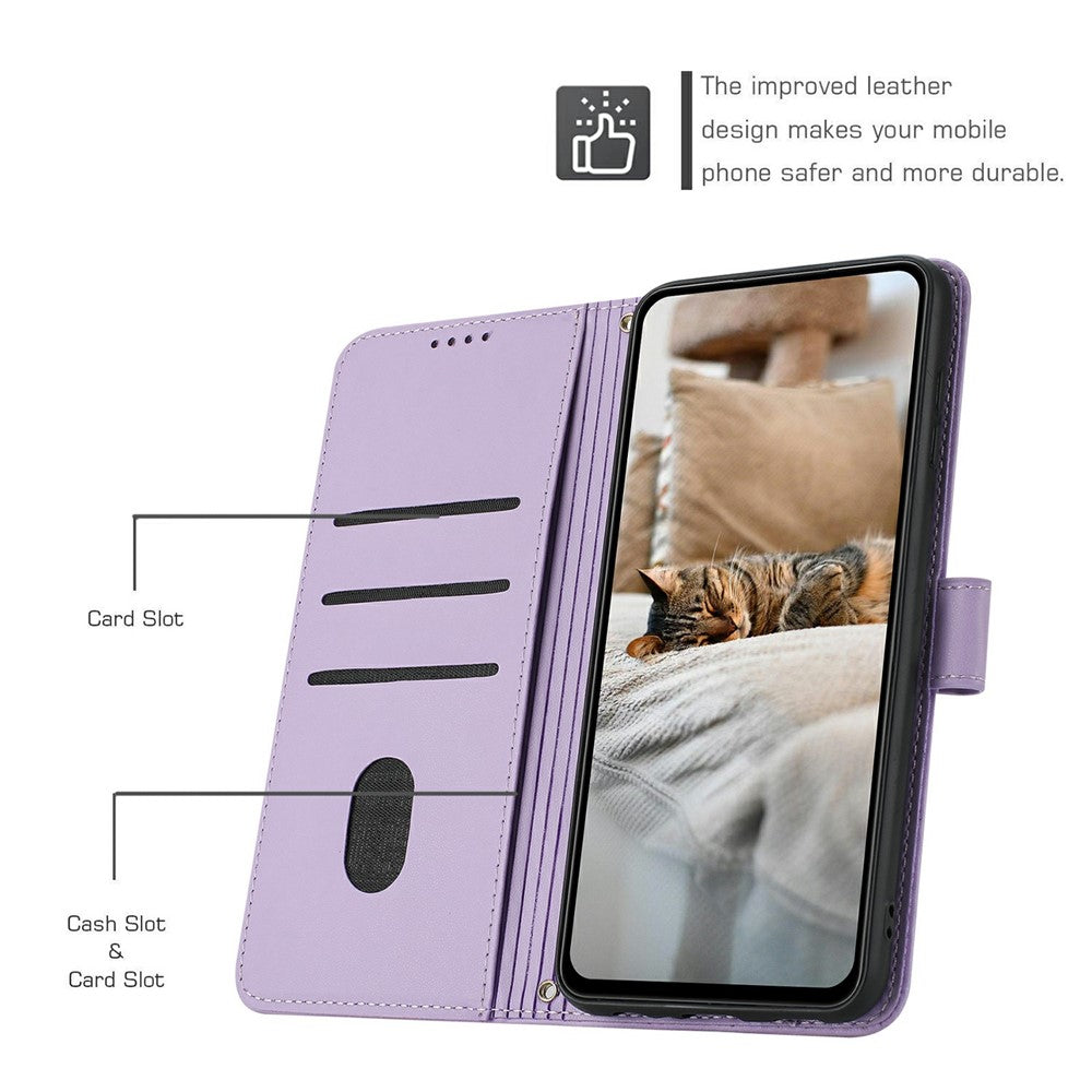 For Xiaomi Redmi Note 17 4G (Global) / Note 17 5G (Global) / Note 17 (India / China) 5G  Wallet Case Cats Imprint Leather Phone Cover with Strap