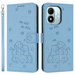 For Xiaomi Redmi Note 17 4G (Global) / Note 17 5G (Global) / Note 17 (India / China) 5G  Wallet Case Cats Imprint Leather Phone Cover with Strap